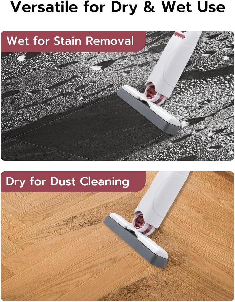 Mcbazel Portable Mini Cleaning Mop, Mini Sponge Mop, Wet and Dry Use Cleaning System, Mini Mop for Bathroom, Kitchen, Desktop, Glass, Living Room, Car (2 Sponge Head + 1 Squeeze Handle) - Image 2